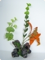 Dekofels mit Seidenpflanzen S 12x7,5x7,5cm